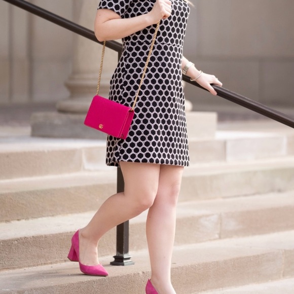 Ann Taylor Sheath Dress Polka Dot Textured Black & White Size 2 - Picture 7 of 7